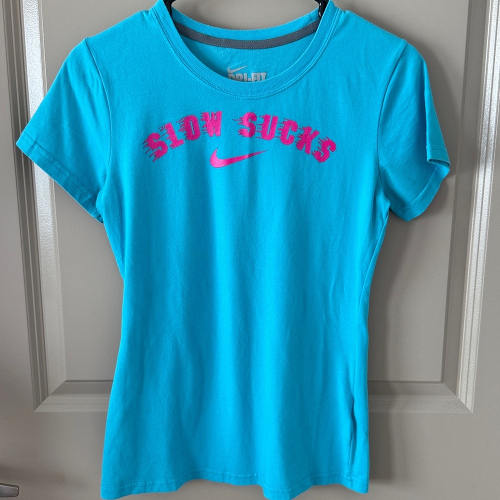 Nike Teal T-Shirt with Pink Accents